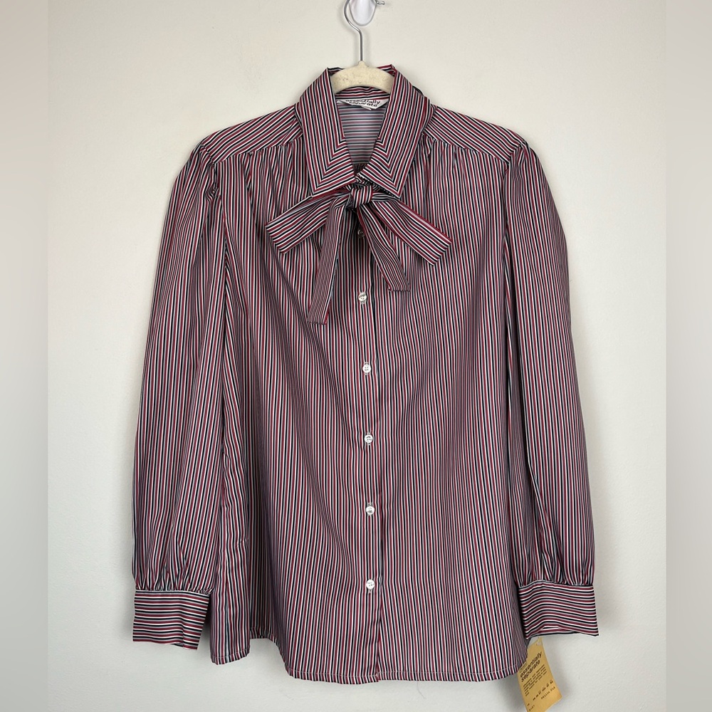 NWT Vintage Essentially Separate Size 18 Striped Button Down Shirt Top Blouse